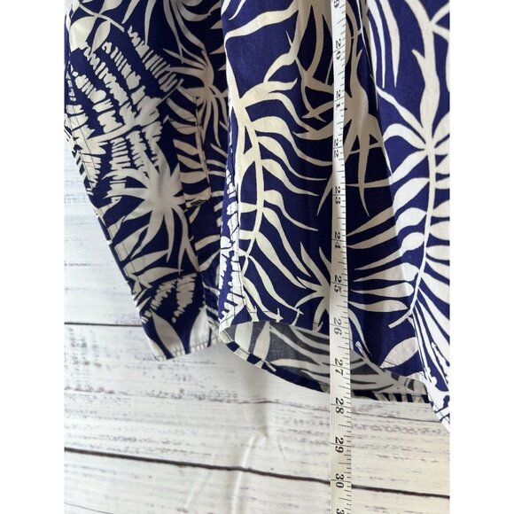 J Crew shirt Mens L Blue Floral Printed Long-Sleeve Slim Stretch Casual Tropical - Picture 6 of 12